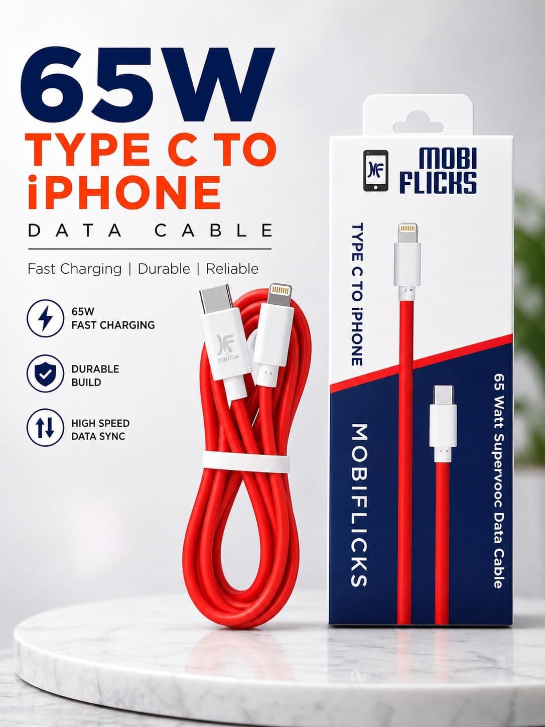 65W C TO IPHONE CABLE