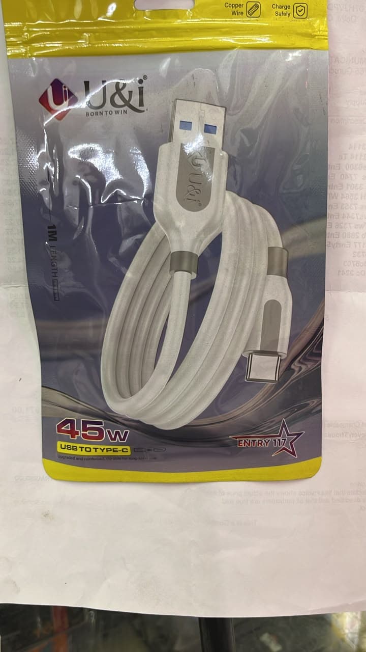 U&i Entry 117 45W USB To Type-C Cable