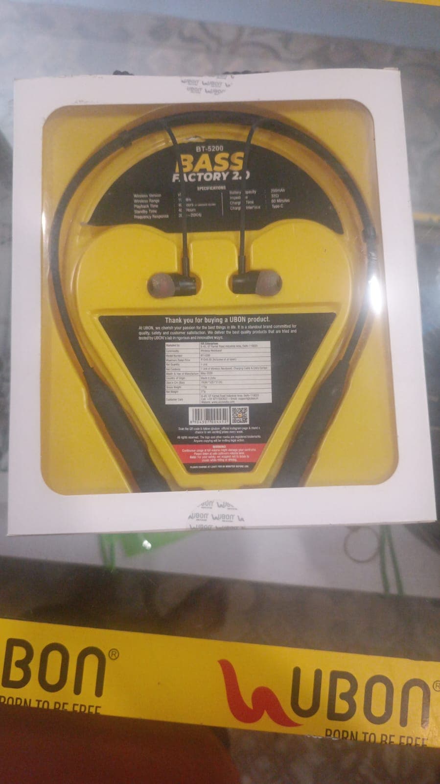 UBON Bass Factory 2.0 BT-5200 Wireless Neckband