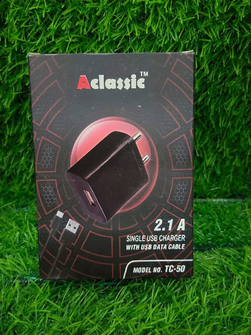 Single USB Charger With USB Cable 2.1A
