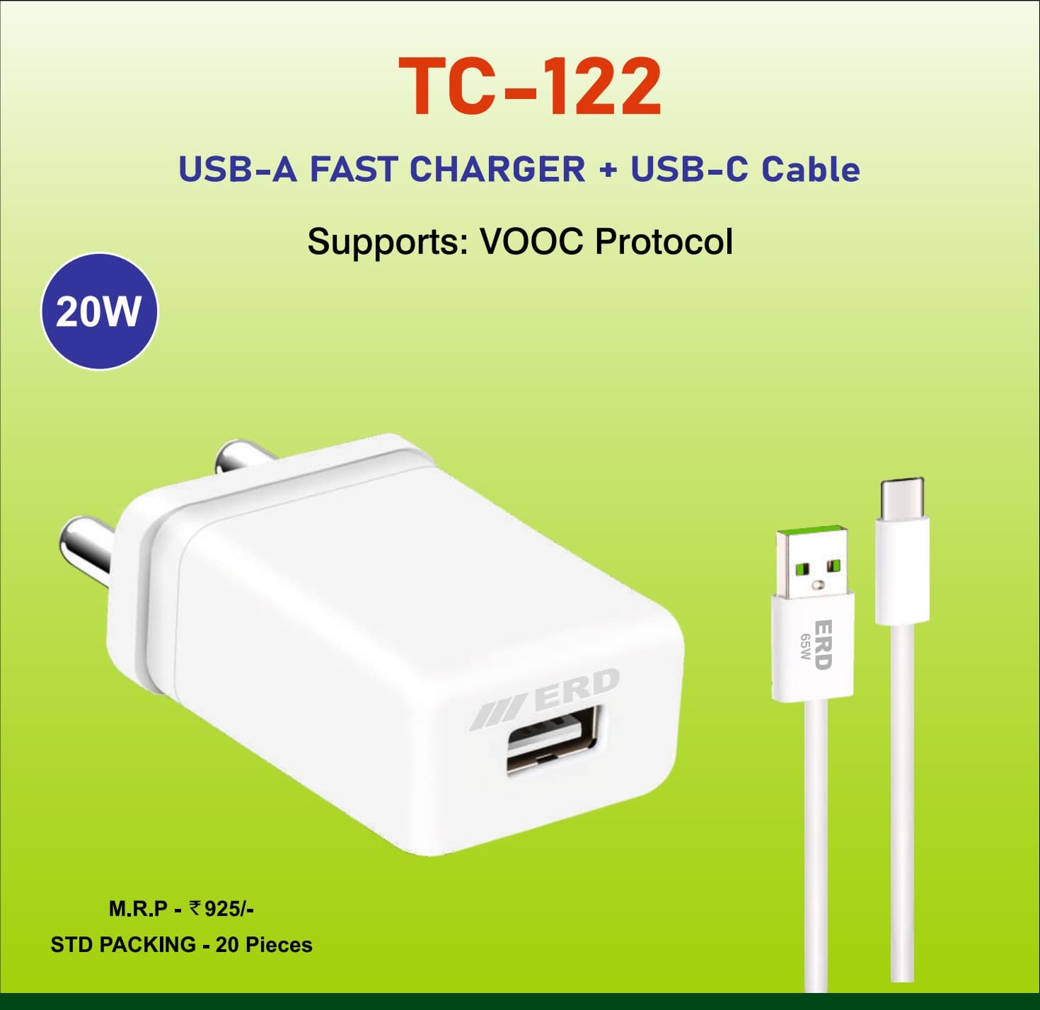 ERD TC-122 VOOC Fast Charger 20W