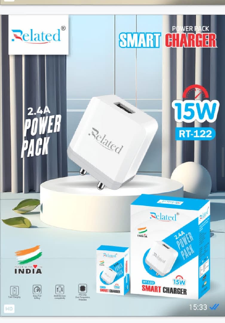 Related RT-122 15W Single Usb Mobile Charger with Cable Free Inside the box 10Pcs Outer