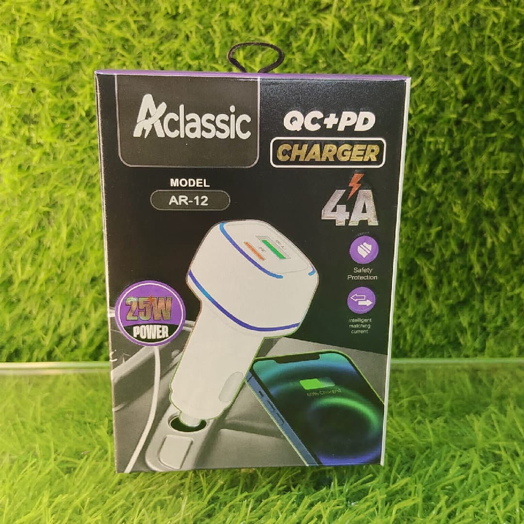 Car Charger QC+PD 25W 4A. Aclassic