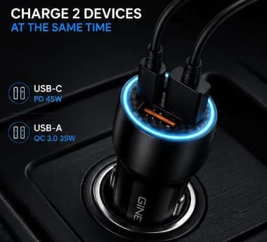 GiNEX GX-32 80W Super Fast Car Charger image 2