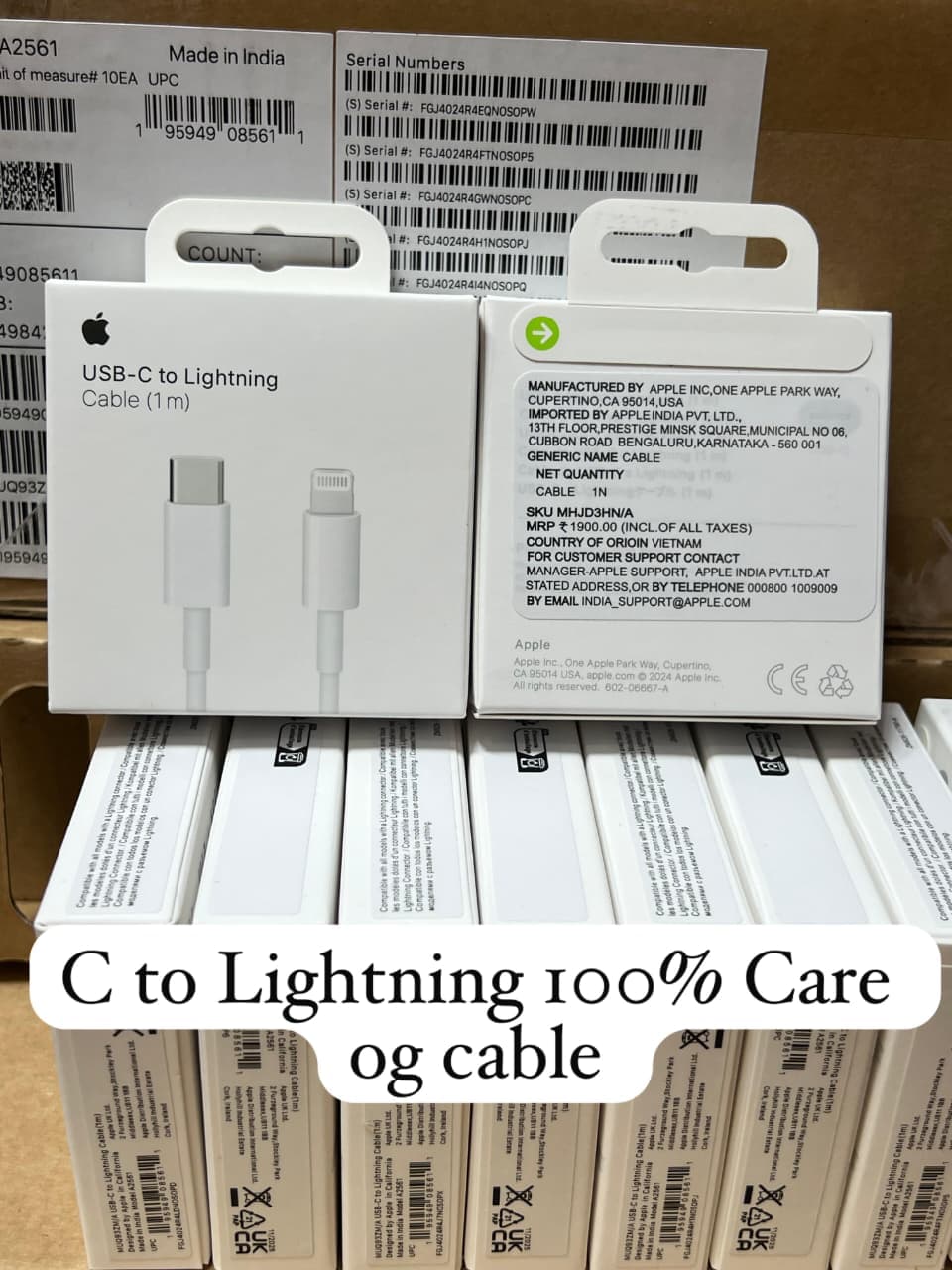 Apple USB-C To Lightning Cable (1m) Imported