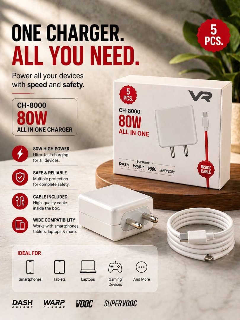 VR CH-8000 80W Fast Charger