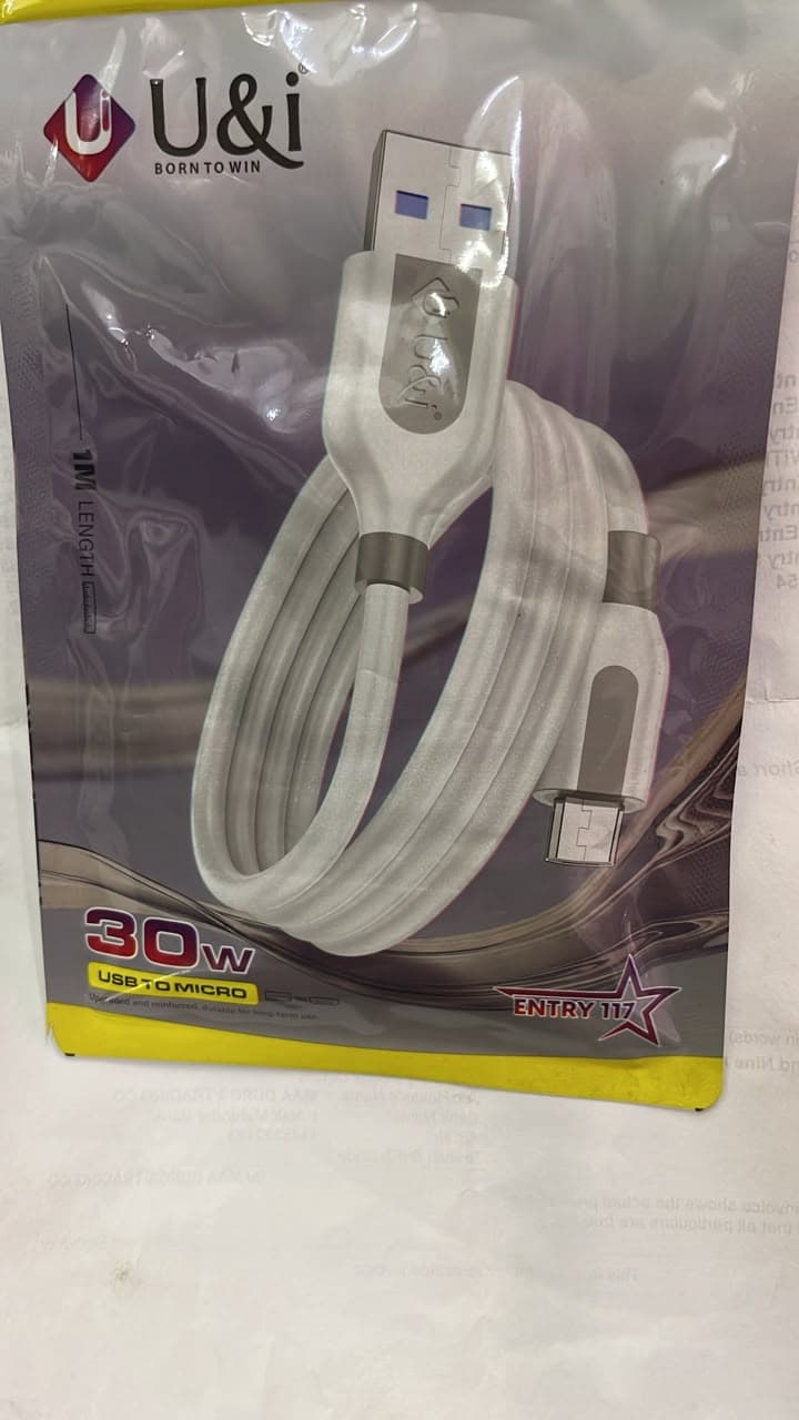 U&i Entry 117 30W USB To Micro USB Fast Charging Data Cable