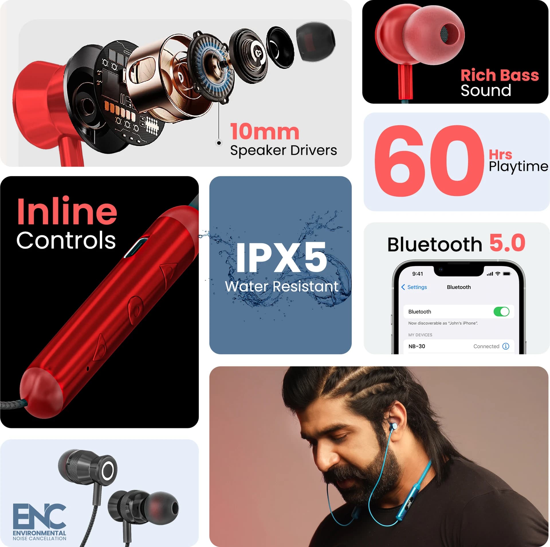 BT Boom Wireless Neckband Earphones image 5