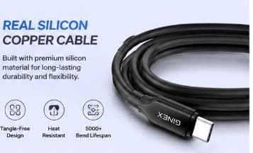 GINEX 65W Type-C To Type-C Super Fast Charging Cable image 2