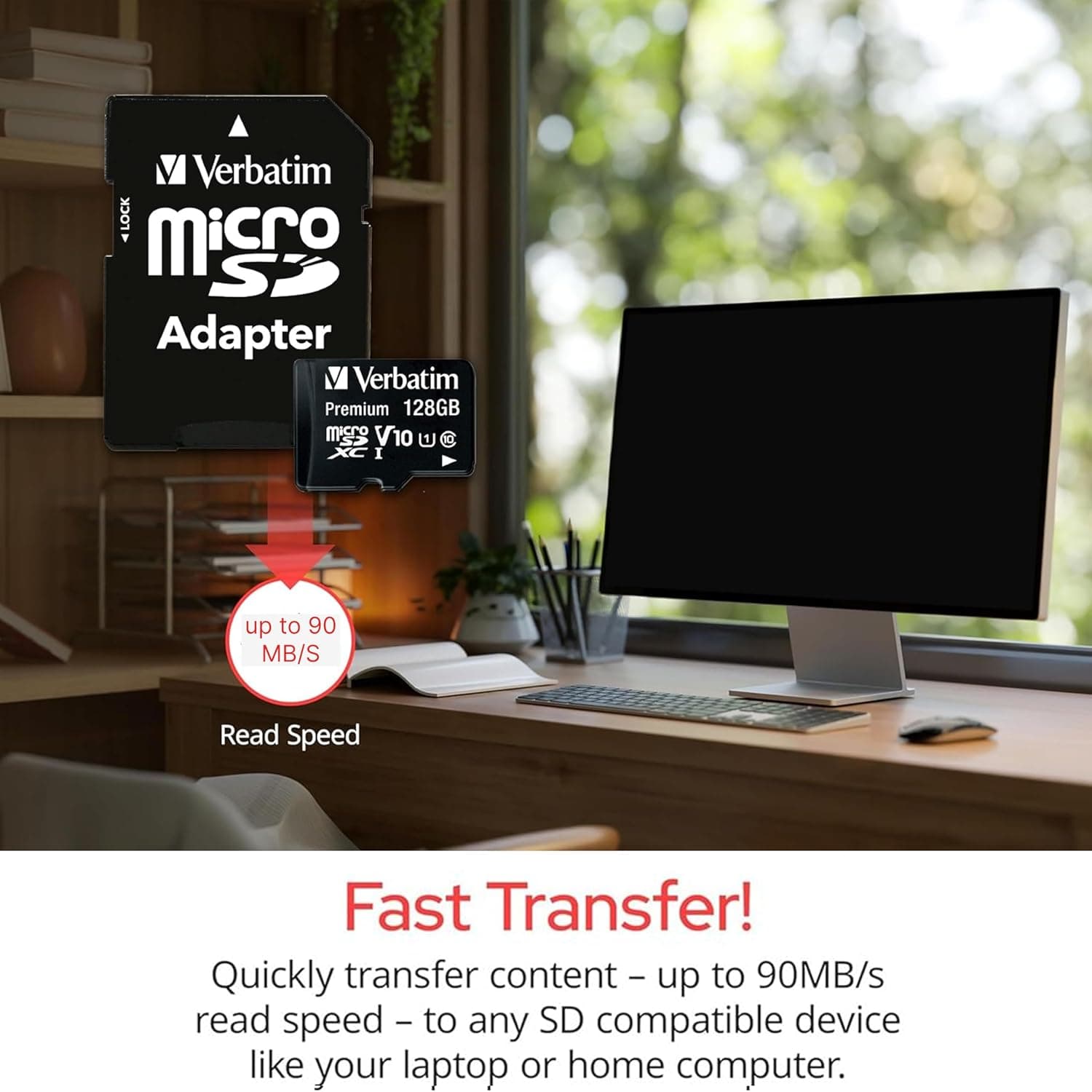 Verbatim 44085 MicroSDXC UHS I Memory Card 128GB With Adapter image 3