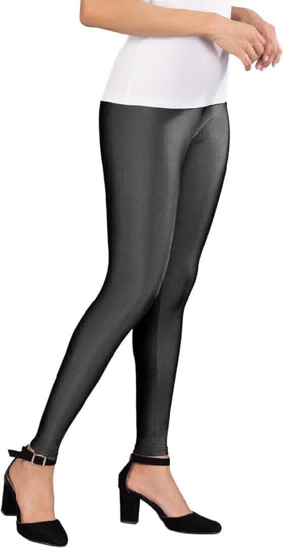 Premium Shiny Shimmer Black legging image 3