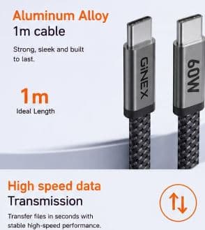 GINEX GX-27CC USB Type-C To Type-C Data Cable image 4