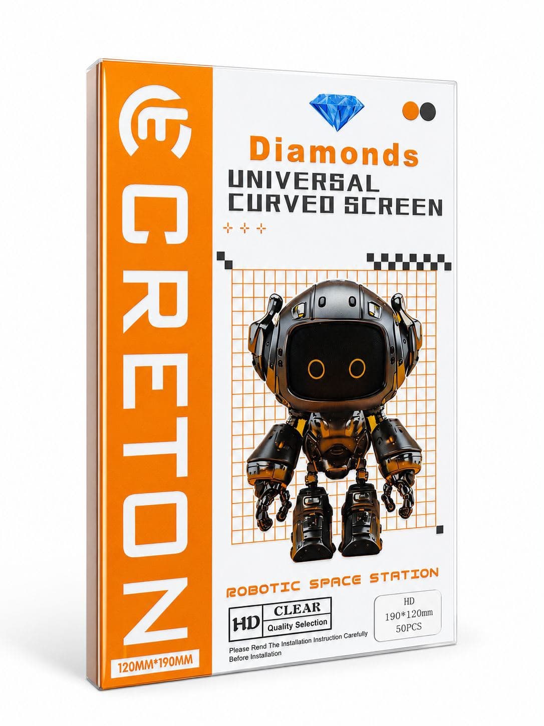 Creton Diamonds Universal Curved Screen Protector Sheet image 2
