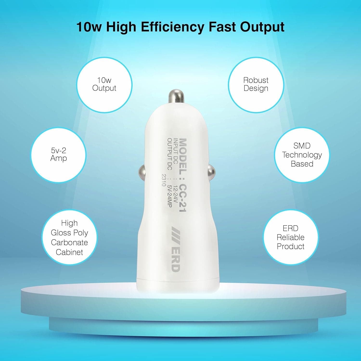 CC 122 USB A Fast Car Charger USB C Cable image 3